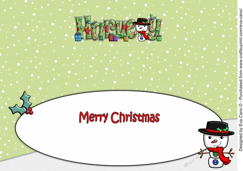 Jolly Snowman with presents HARVEY large dl insert
