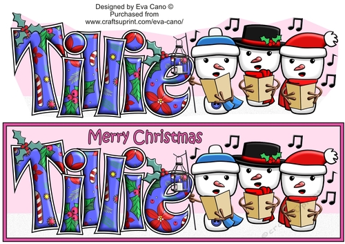 Jolly Snowmen Christmas Carolling TILLIE large dl