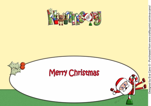 Smiley Santa and Rudolf keeping fit NANCY large dl insert