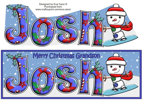 Jolly Snowman Snowboarding Grandson JOSH large dl