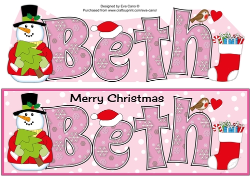Christmas Names BETH large dl