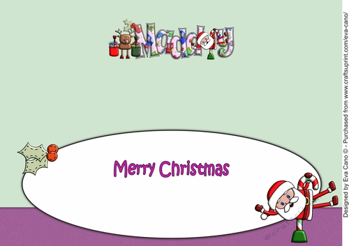 Smiley Santa and Rudolf keeping fit MADDY large dl insert