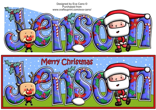 Jolly Santa playing rugby JENSON large dl