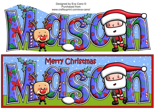 Jolly Santa playing rugby MASON large dl