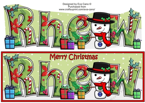 Jolly Snowman with presents RHEW large dl