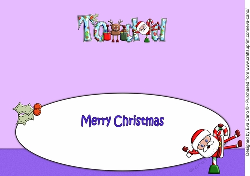 Smiley Santa and Rudolf keeping fit TODD large dl insert