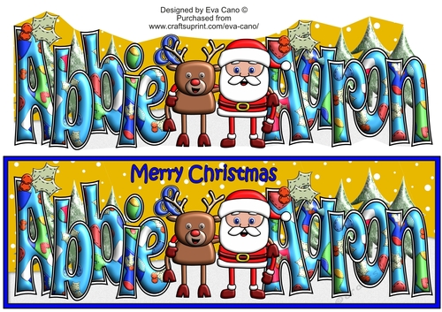 Smiley Santa and Rudolf best friends ABBIE & AARON large dl