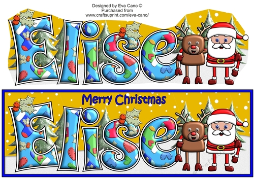 Smiley Santa and Rudolf best friends ELISE large dl