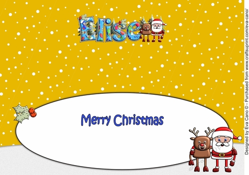 Smiley Santa and Rudolf best friends ELISE large dl insert