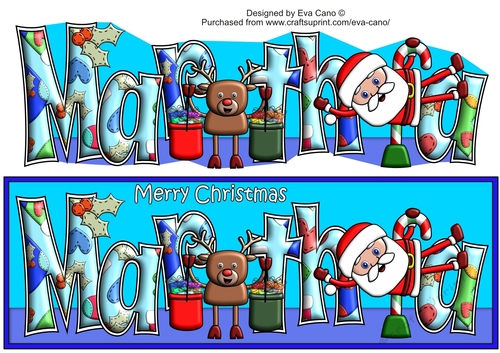 Smiley Santa and Rudolf keeping fit MARTHA large dl