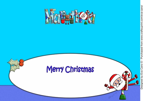 Smiley Santa and Rudolf keeping fit MARTHA large dl insert