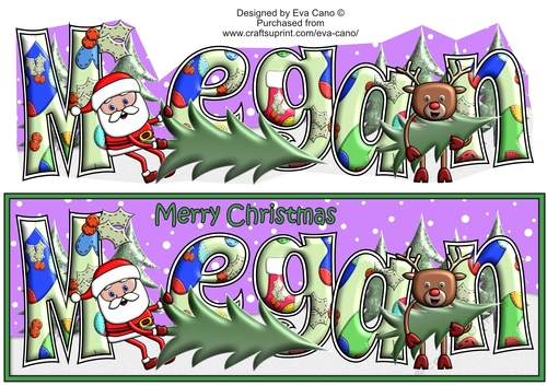 Smiley Santa and Rudolf picking a tree MEGAN large dl
