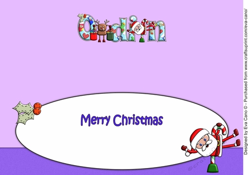 Smiley Santa and Rudolf keeping fit ODIN large dl insert