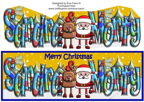 Smiley Santa and Rudolf best friends SANDRA & MONTY large dl
