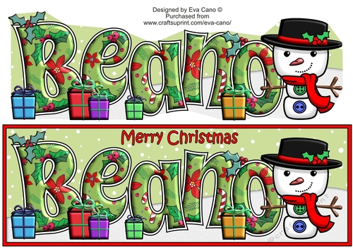 Jolly Snowman with presents BEANO large dl