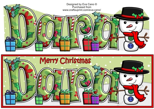 Jolly Snowman with presents DARA large dl