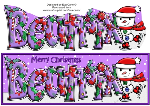 Jolly Snowman Skating BEATRIX large dl