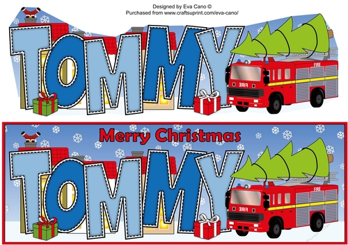 Christmas Fire Engine TOMMY large dl