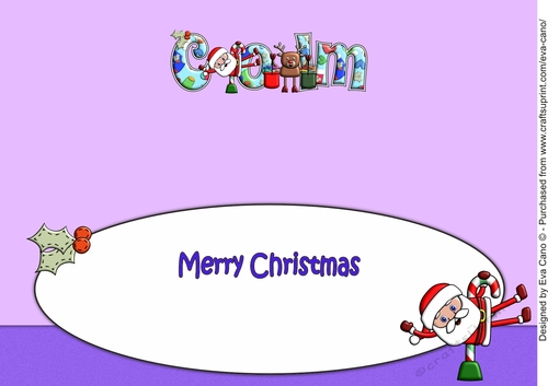 Smiley Santa and Rudolf keeping fit COLM large dl insert