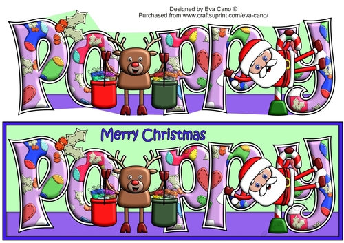 Smiley Santa and Rudolf keeping fit POPPY large dl
