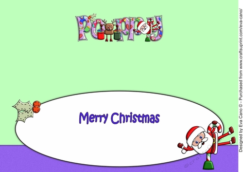 Smiley Santa and Rudolf keeping fit POPPY large dl insert