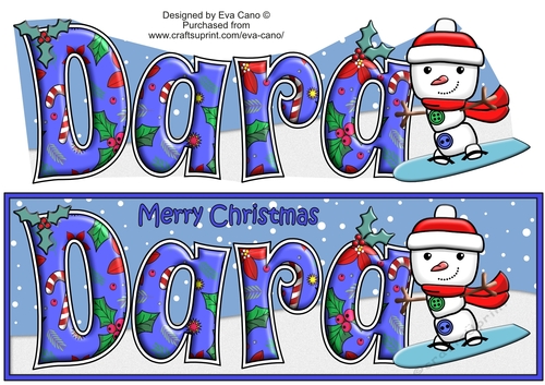 Jolly Snowman Snowboarding DARA large dl