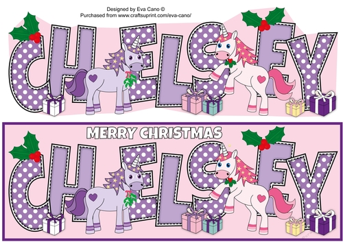 Christmas Unicorns CHELSEY large dl
