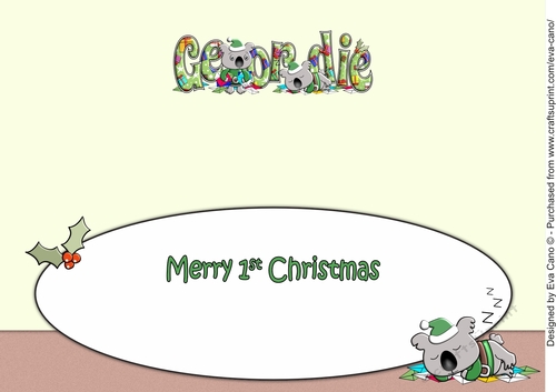 Christmas Koalas Santas Helpers GEORDIE 1st large dl insert