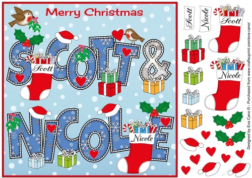 8x8 Christmas Names SCOTT & NICOLE