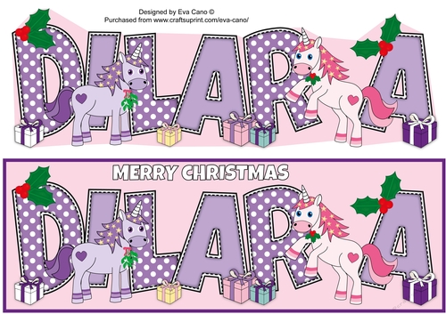 Christmas Unicorns DILARA large dl