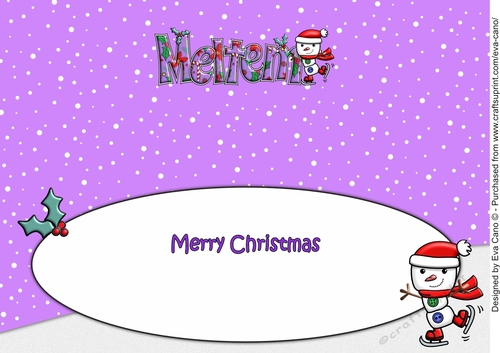 Jolly Snowman Skating MELTEM large dl insert