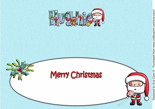 Jolly Santa with Baby HUGHIE large dl insert