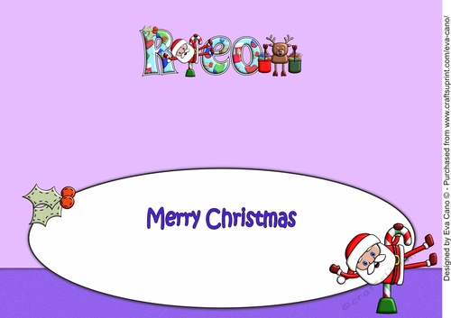 Smiley Santa and Rudolf keeping fit REO large dl insert
