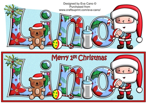 Jolly Santa First Christmas LINO large dl