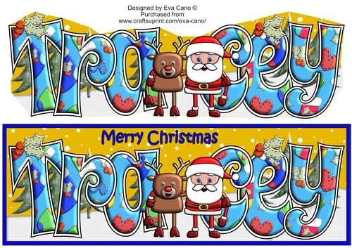 Smiley Santa and Rudolf best friends TRACEY large dl