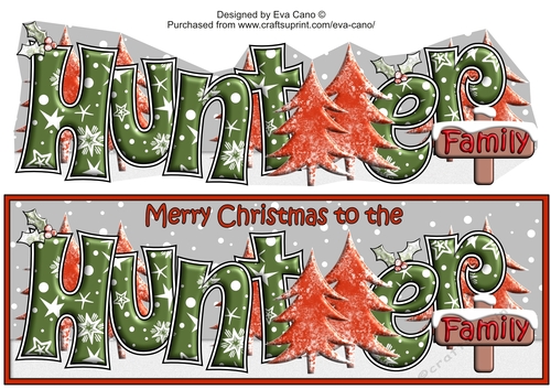 Christmas Forest HUNTER Family large dl