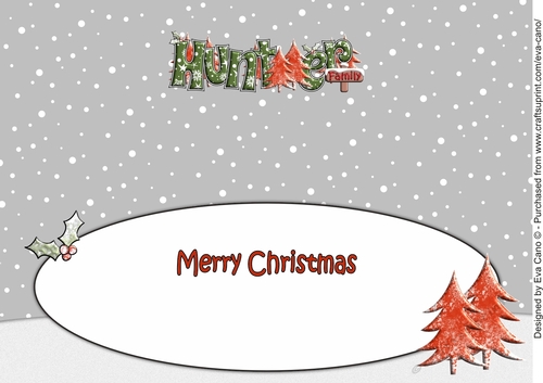 Christmas Forest HUNTER Family large dl insert