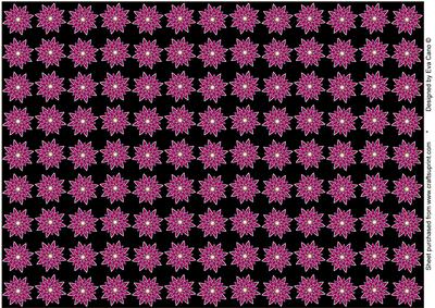 Oriental Magenta Flowers Backing Paper (black)