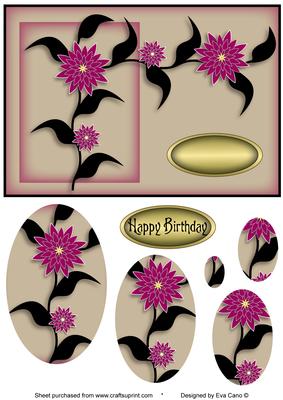 Oriental Magenta Flowers Pyramid