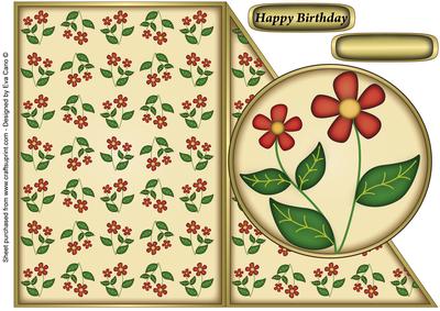 Red Flowers Cut and Fold