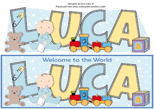 New Baby Boy LUCA with Cute Baby & Bottle large dl