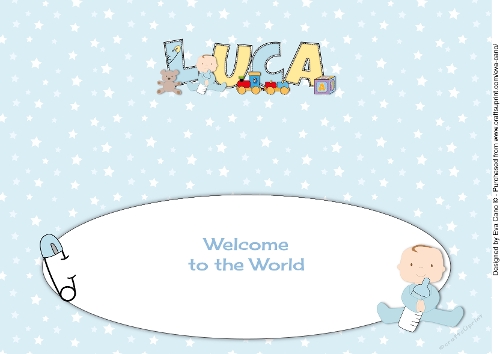 New Baby Boy LUCA with Cute Baby & Bottle large dl insert