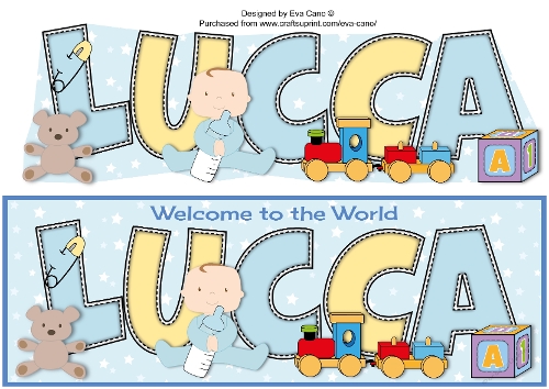 New Baby Boy LUCCA with Cute Baby & Bottle large dl