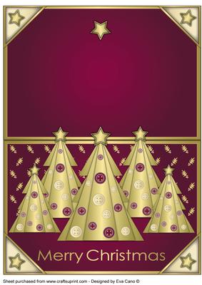 Buttons Christmas Trees Ii Over the Edge Burgundy