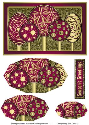Metallic Forest Pyramid Burgundy