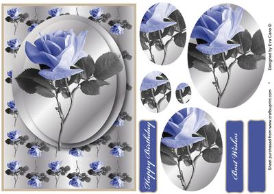 Rose Pyramid in Blue and Grey