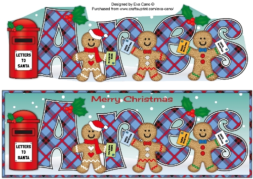 Gingerbread men with letters to Santa ARES large dl