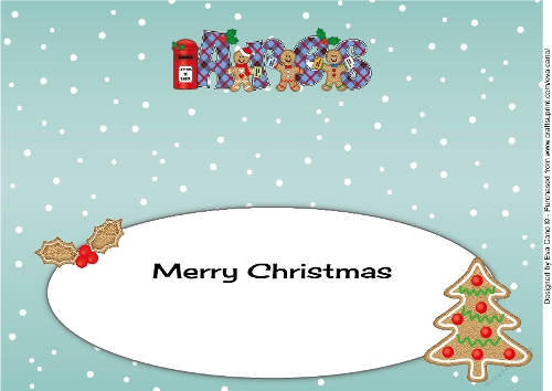 Gingerbread men with letters to Santa ARES large dl insert