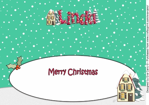 Christmas Houses LINDA large dl insert