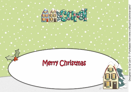 Christmas Houses CAROL large dl insert